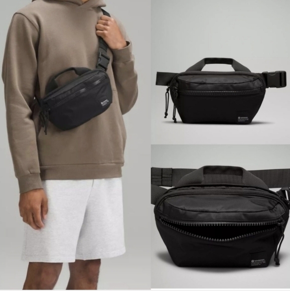 NEW LULULEMON BLACK ALL DAY ESSENTIALS LARGE BELT BAG TRAVEL NWT MENS WOMENS NWT